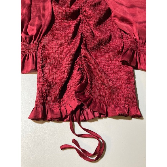 Blush J Women's Burgundy Red Long Sleeve Mini Dress Size Large - Picture 5 of 13